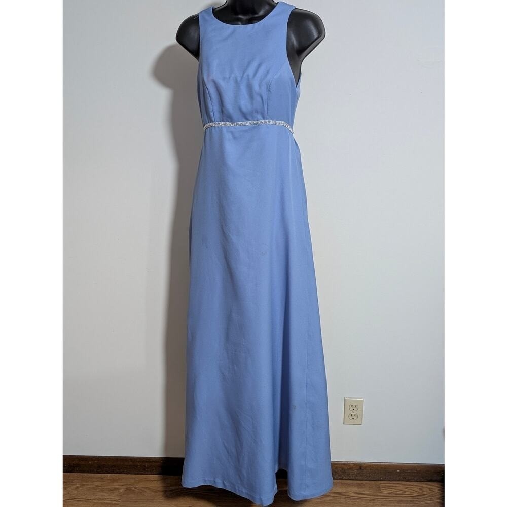 Perwinkle Blue Handmade Crepe Material Lined Bridesmaid Formal Dress XSmall 2